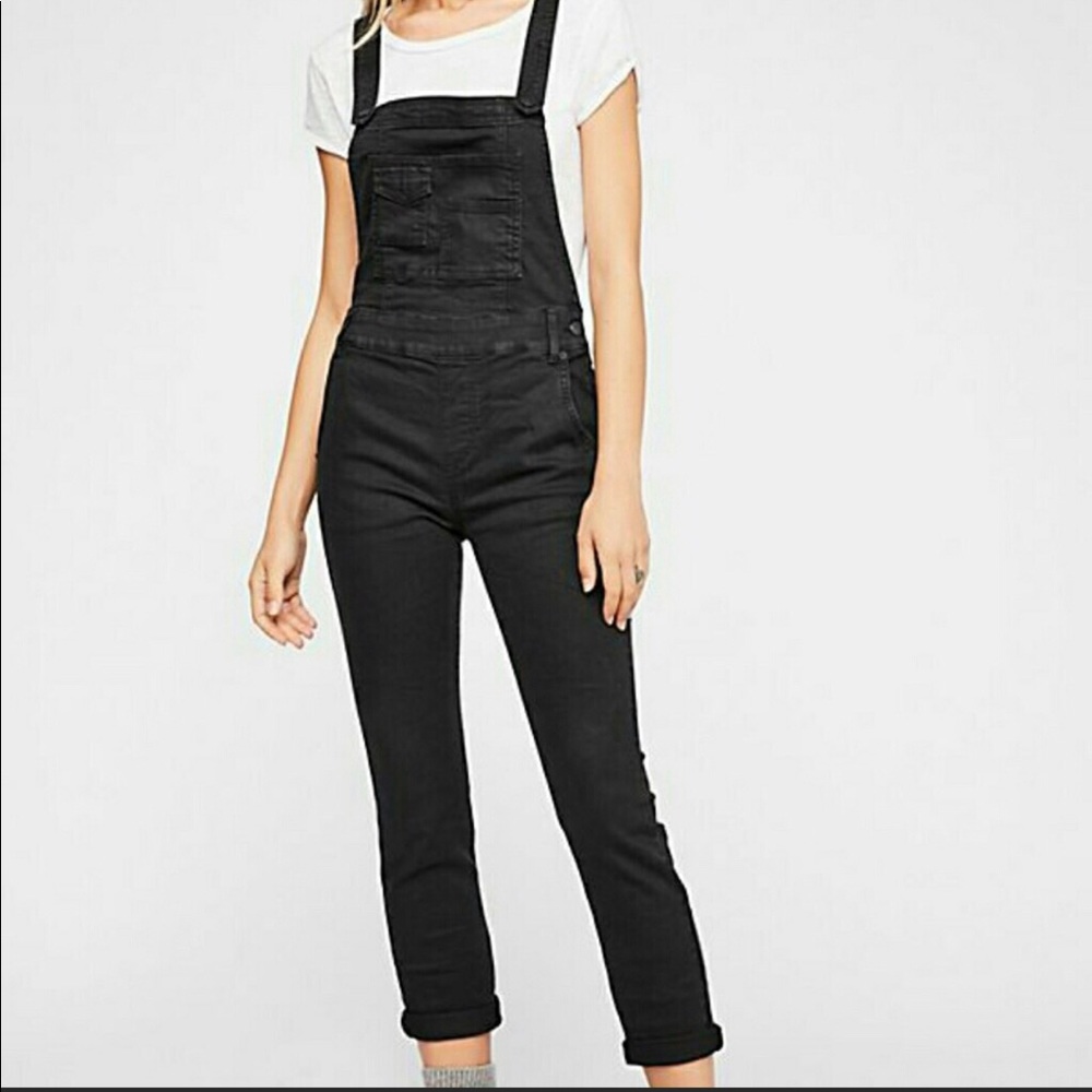 Free People Washed Denim Overall Size 27